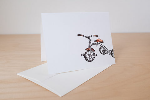 Carte de souhait tricycle - Petits Mots