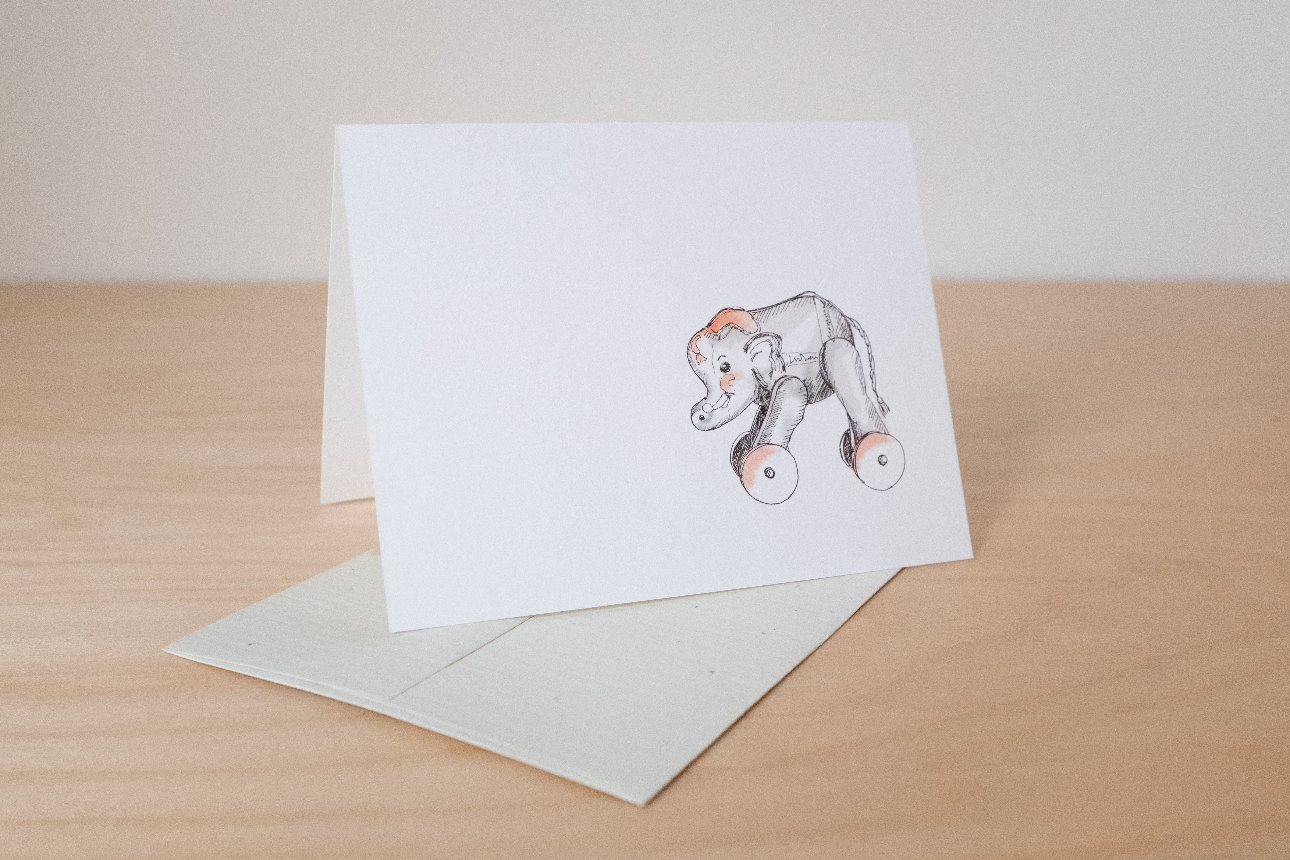 Carte de souhait éléphant - Petits Mots